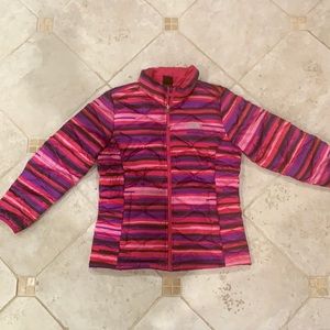 NorthFace pink/purple puffer jacket. Girls Size 14/16